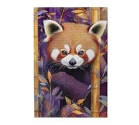 Cafemira Wooden Jigsaw Puzzle 1000 Pieces For Adults,A Red Panda In The Bamboo Forests,Exercise Your Hands On Skills,Stress Relieving Pleasure,Every Piece Is Unique,Gift For Animal Lovers