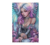 Cafemira Wooden jigsaw Puzzle 1000 Pieces for Adults,Enchanting Winged Woman,Relieve Stress and Enjoy the Fun of Solving,Exercise your hands on skills,Complete with family Friend,Stunning Artwork