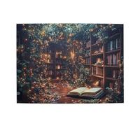 Cafemira Wooden Jigsaw Puzzle 500 pcs,A magical library scene with open books,Adult puzzles game,Relieve Stress and Enjoy the Fun of Solving Puzzles,Exercise Hands on Skills and Thinking,