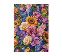 Cafemira Wooden Jigsaw Puzzle 500 pcs,Colorful Blossom Variety,puzzles for Adults,Hands on assembly of your home decor wall art,Challenging Brain Exercise,Complete with family friends,