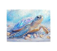 Cafemira Wooden Jigsaw Puzzle 500 pcs,for Adults,shimmering sea turtle,Relax and Enjoy the Fun of Solving,Exercise your hands on skills,pleasure both body and mind,Every Piece is Unique