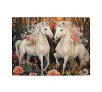 Cafemira Wooden Jigsaw Puzzle 500 pcs,Unicorns in a forests,Creative Activity Hobbies for Adults,Exercise Hands-on Ability and Thinking Patience,Party events to bring people closer together