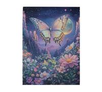 Cafemira Wooden Jigsaw Puzzle 500 Piece for Adult,Exquisite Butterfly in Moonlit Flower Garden,Exercise Hands on Skills and Thinking,Brainstorming for Stress Relief,Complete with family