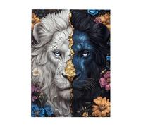 Cafemira Wooden Jigsaw Puzzle 500 Piece For Adult,Majestic Lion Head,Relieve Stress And Enjoy The Fun Of Solving,Deep Relaxation For Yourself,Party Events To Bring People Closer Together