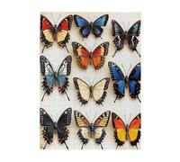 Cafemira Wooden Jigsaw Puzzle 500 Piece for Adult,Neatly Arranged Butterfly Specimens,Scientific Entomology Display,Exercise Hands on Skills and Thinking,Exploratory hobbies and challenges