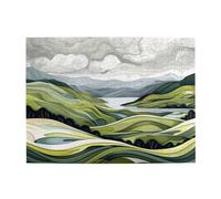 Cafemira Wooden Jigsaw Puzzle 500 Piece,Minimalist Peculiar Mountains Landscape,Creative Activity Hobbies For Adults,Relax And Enjoy The Fun Of Solving Puzzles,Let Your Imagination Run Wild