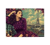 Cafemira Wooden Jigsaw Puzzle 500 Pieces For Adults,Nostalgic Posters Of City Landmarks And Beautiful Women,Relax Enjoy The Fun Of Solving,Exercise Your Hands On Skills,Challenge To Yourself