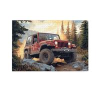Cafemira Wooden Jigsaw Puzzle For Adults 1000 Piece,Cars Climbing Rocky Mountain Roads At Sunset,Challenge To Yourself,Exercise Your Hands On Skills,Relieve Stress And Enjoy The Fun Of Solving