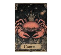 Cafemira Wooden Jigsaw Puzzle For Adults 1000 Piece,Poster Of The Twelve Zodiac Signs,Cancer,Exploratory Hobbies And Challenges,Brainstorming For Stress Relief,Ideal For Party Game Nights