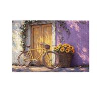 Cafemira Wooden Jigsaw Puzzle For Adults 1000 Piece,The Bicycle Is Parked On The Wall,Exercise Your Hands On Skills,Relieve Stress And Enjoy The Fun Of Solving,Use Your Imagination To The Fullest