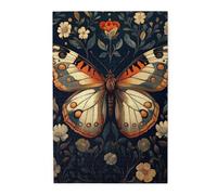 Cafemira Wooden Jigsaw Puzzle For Adults 1000 Pieces,Stunning Butterfly In Blooming Garden,Elegant Insect Art,Exercise Hands-On Ability And Thinking Patience,Every Piece Is Unique