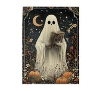 Cafemira Wooden jigsaw Puzzle for Adults 500 Piece,A ghost draped in a white bedsheet,holding a book in its hand,Relieve Stress& Enjoy the Fun of Solving,Use your imagination to the fullest