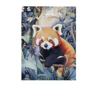 Cafemira Wooden jigsaw Puzzle for Adults 500 Piece,Adorable Red Panda Climbing Tree in Zoo,Relieve Stress& Enjoy the Fun of Solving,Great for Relaxation and Display,gift for animal lovers