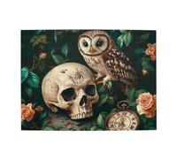 Cafemira Wooden Jigsaw Puzzle For Adults 500 Piece,Owl Perched On A Human Skull,Every Piece Is Unique,Exercise Your Hands On Skills,Relieve Stress And Enjoy The Fun Of Solving,Stunning Artwork