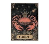 Cafemira Wooden jigsaw Puzzle for Adults 500 Piece,Poster of the twelve zodiac signs,Cancer,Exploratory hobbies and challenges,Brainstorming for Stress Relief,Ideal for party game nights