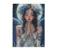Cafemira Wooden jigsaw Puzzle for Adults 500 Pieces,Angelic Woman with Ethereal Beauty,Exercise Hands-on Ability and Thinking Patience,Use your imagination to the fullest,pleasure both body mind