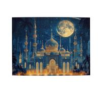 Cafemira Wooden Jigsaw,Temples In The Moonlight,500 Pcs Puzzle For Adults,Every Piece Is Unique,Exercise Hands On Skills And Thinking,Relieve Stress And Enjoy The Fun Of Solving Puzzles