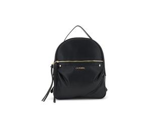 CAFèNOIR WB1008 Super Soft Black Backpack, Grain Leather Effect with Gold Applications
