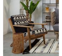 cafenos laid back fabric bedroom chair with oak frame in black