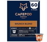 CafePod Lungo Coffee Pods - Compatible with Nespresso Coffee Machine, Intensity 9 with Chocolate Caramel Brownie Notes - Rainforest Alliance Sourced - Brunch Blend 60 Capsules