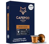 CafePod Lungo Decaf Coffee Pods - Compatible with Nespresso Coffee Machine, Intensity 9 with Chocolate Caramel Brownie Notes - Rainforest Alliance Sourced - Decaf Brunch Blend 500 Capsules