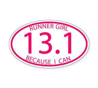 CafePress 13.1 Runner Girl Because I Can Oval Bumper Sticker, Euro Oval Car Decal