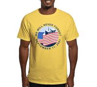 CafePress 9/11 We Will Never Forget Light T Shirt Men's Traditional Fit Light Casual Tshirt Yellow