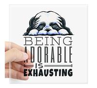 CafePress Adorable Shih Tzu Sticker Square Bumper Sticker Car Decal