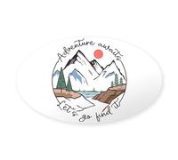 CafePress Adventure Awaits Let's Go Find It Sticker Oval Bumper Sticker, Euro Oval Car Decal