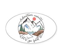 CafePress Adventure Awaits Let's Go Find It Sticker Oval Bumper Sticker, Euro Oval Car Decal