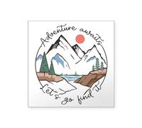 CafePress Adventure Awaits Let's Go Find It Sticker Square Bumper Sticker Car Decal