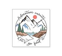 CafePress Adventure Awaits Let's Go Find It Sticker Square Bumper Sticker Car Decal