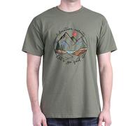 CafePress Adventure Awaits Let'S Go Find It T Shirt Men's Traditional Fit Dark Casual Tshirt Military Green