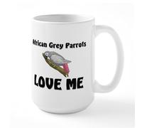 CafePress African Grey Parrots Love Me Large Mug 15 oz (444 ml) Ceramic Coffee Mug