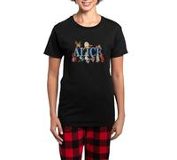 CafePress Alice & Friends in Wonderland Women's Dark Pajamas Womens Novelty Cotton Pyjama Set, Comfortable PJ Sleepwear