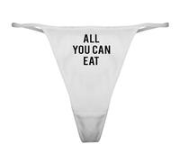 CafePress All You Can Eat 1 Classic Classic Thong Underwear, Funny Womens Panties White