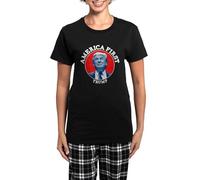 CafePress America First Trump Women's Dark Pajamas Womens Novelty Cotton Pyjama Set, Comfortable PJ Sleepwear