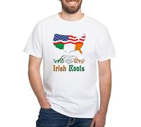 CafePress American Irish Roots White T Shirt Men's Traditional Fit White Casual Tshirt