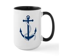 CafePress Anchor Anker Ship Schiff Harbour Hafen Sailing Mug 15 oz (444 ml) Ceramic Coffee Mug