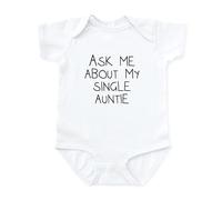 CafePress - Ask Me About My Single Auntie Body Suit - Cute Infant Bodysuit Baby Romper Cloud White