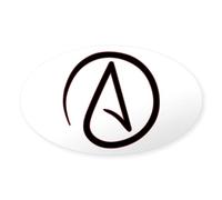 CafePress Atheist Symbol Oval Bumper Sticker, Euro Oval Car Decal