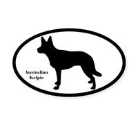 CafePress Australian Kelpie Silhouette Sticker Oval Bumper Sticker, Euro Oval Car Decal