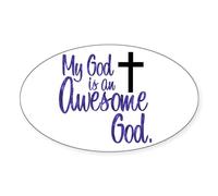 CafePress Awesome God Oval Sticker Oval Bumper Sticker, Euro Oval Car Decal