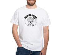 CafePress Bad Manners Retro White T Shirt Men's 100% Cotton, Classic Graphic White T-Shirt