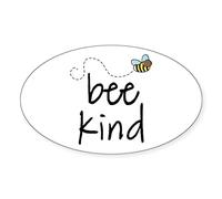 CafePress Be Kind Garden Bee Oval Sticker Oval Bumper Sticker, Euro Oval Car Decal