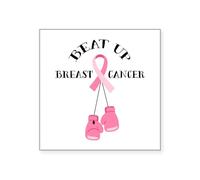 CafePress Beat Breast Cancer Sticker Square Bumper Sticker Car Decal