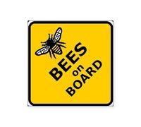 CafePress Bees On Board Sticker Square Bumper Sticker Car Decal