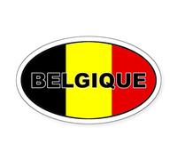 CafePress Belgian Flag Oval Sticker Oval Bumper Sticker, Euro Oval Car Decal