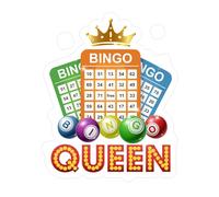 CafePress Bingo Queen Crown Bingo Card Small Die Cut Sticker, 3"x4" Matte Finish