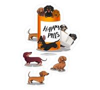CafePress Black Dachshund Small Die Cut Sticker, 3"x4" Matte Finish